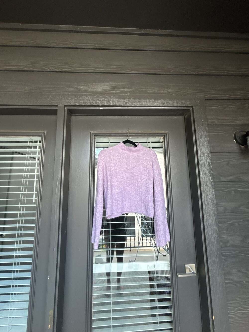 Jessica Simpson Lavender Cropped Cable Knit Mock Neck Sweater Style ST20338
